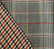 Купить К-2334-2 костюмная ткань клетка желтая двухсторонняя